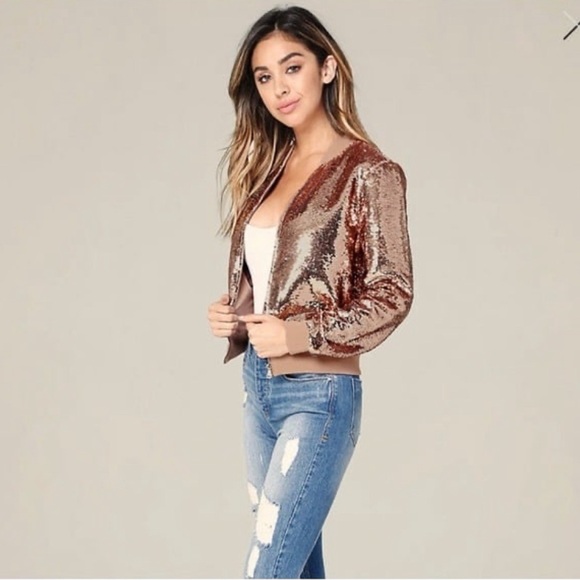 Bebe rose gold sequin jacket - Picture 4 of 9
